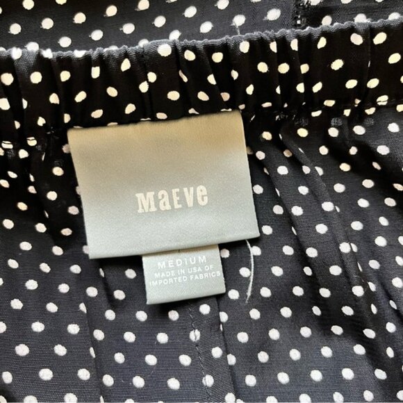 Maeve by Anthropologie Black White Maxi Skirt Dots Print Size M - Picture 3 of 8